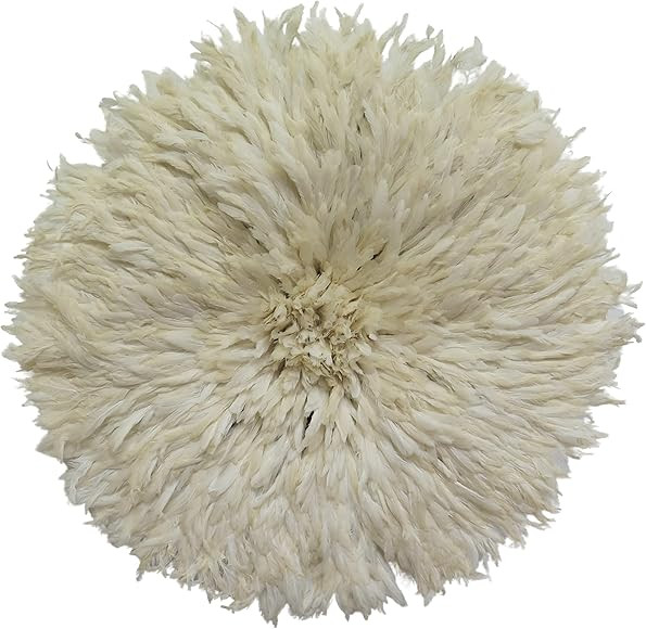 Old World Shoppe Large White - Cream Juju Hat - Wall Decor Feather Artifact - Approx 30" Diameter | Amazon (US)