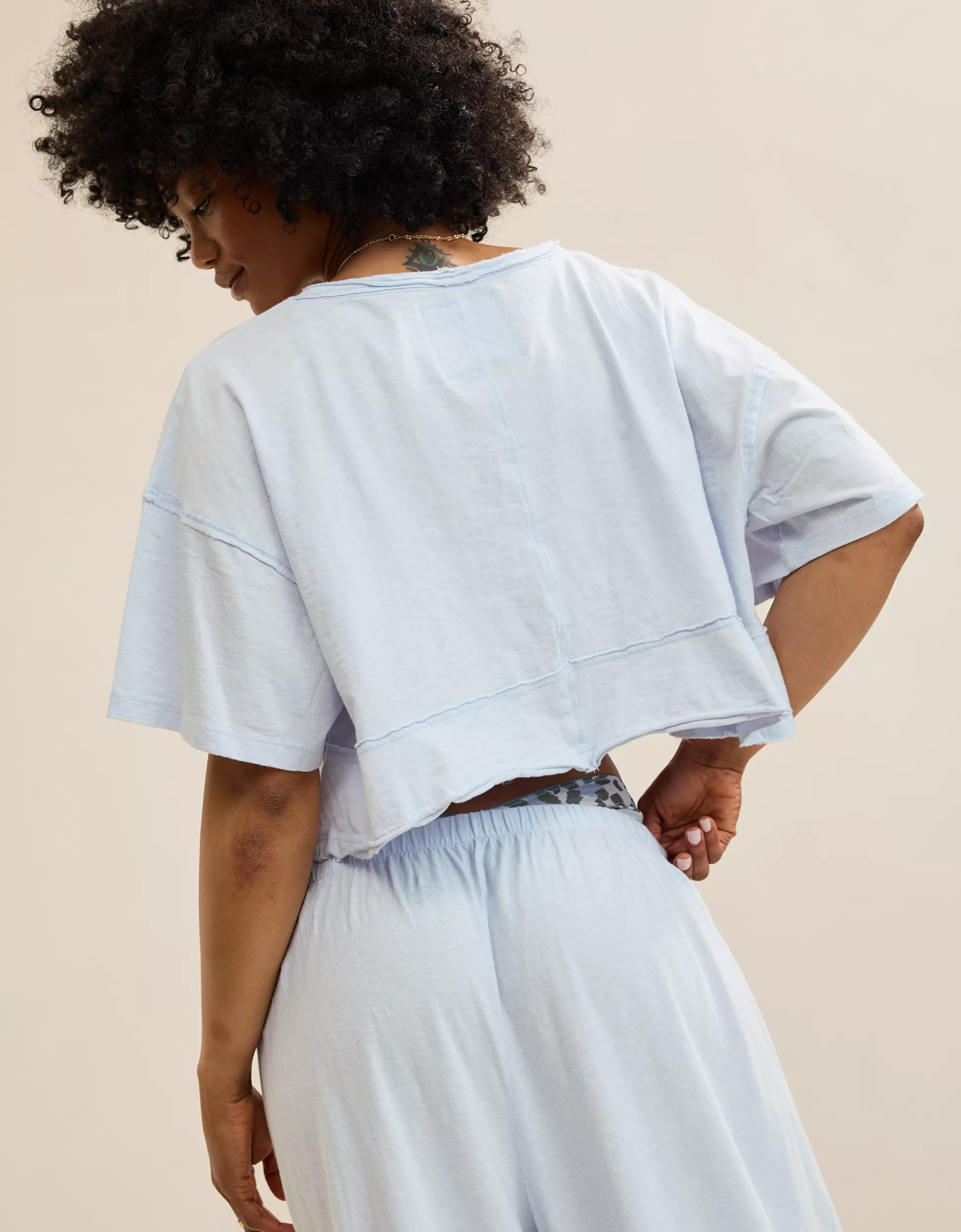 Aerie Happiest Cropped V Neck T-Shirt | Aerie