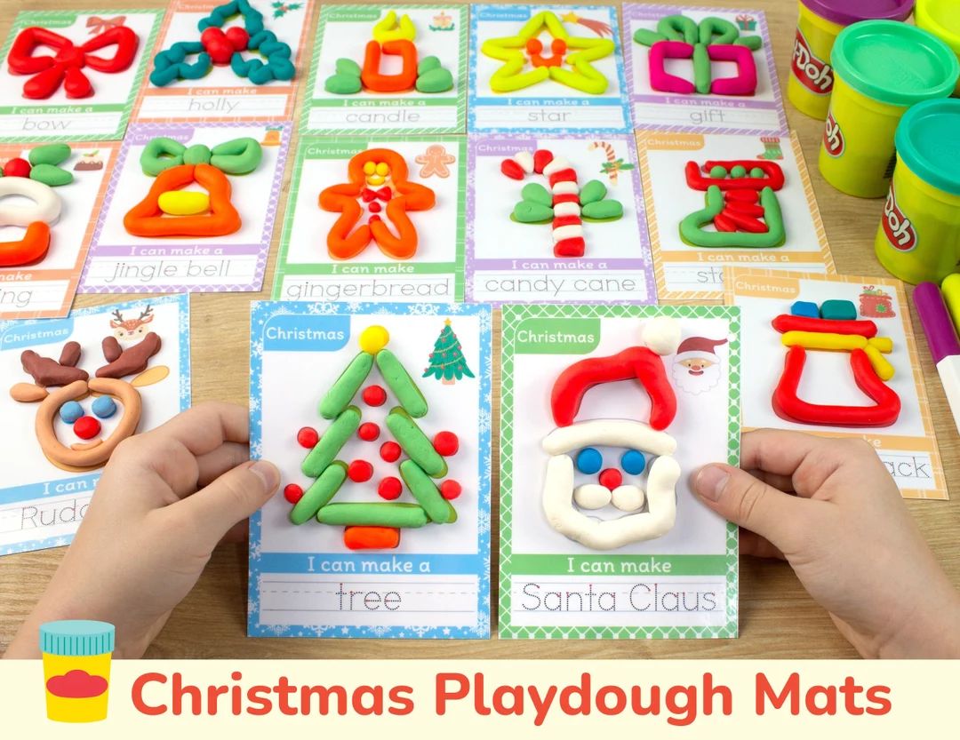Christmas Play Dough Mats. Printable Playdough Activity. - Etsy | Etsy (US)