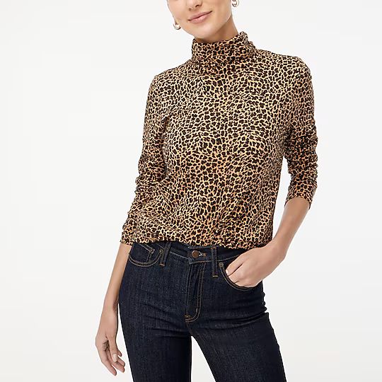Factory: Printed Tissue Turtleneck For Women | J.Crew Factory