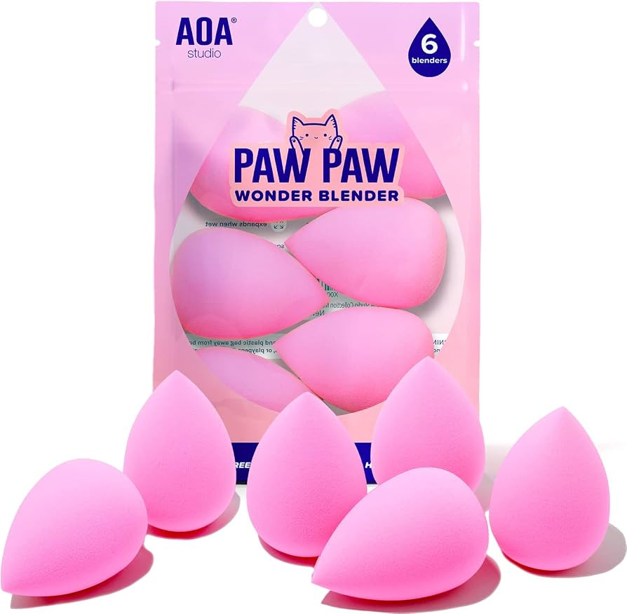 AOA Studio Collection Makeup Sponge Set Makeup Blender Latex Free and High-definition Set of 6 Ma... | Amazon (US)
