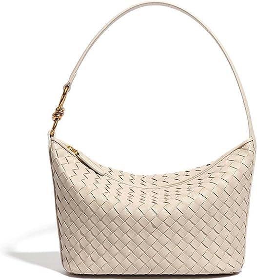 Woven Bag for Women Fashion Weave Top Handle Handbag Purse Handmade Shoulder Bag Hobo Underarm Ba... | Amazon (US)