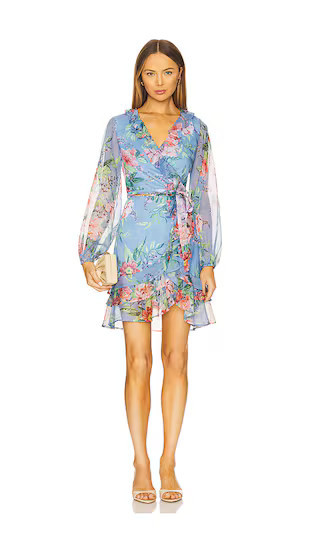 Bardot Triple Frill Dress in Blue. - size 12 | Revolve Clothing (Global)