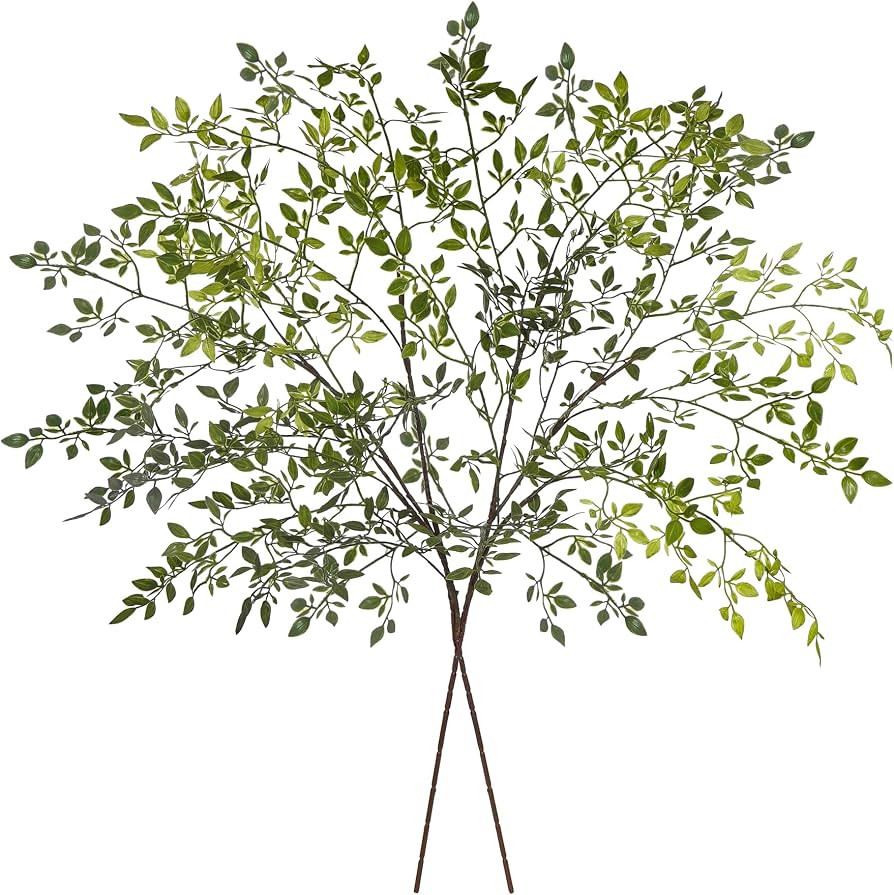 2Pcs Artificial Greenery Stems, 43.7" Nandina Branches Tall Faux Plant Stems for Vase, Greenery D... | Amazon (US)