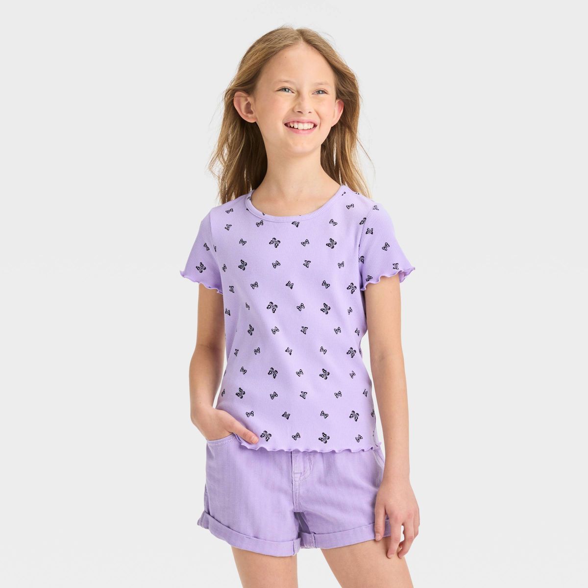 Girls' Short Sleeve Rib T-Shirt - Cat & Jack™ | Target