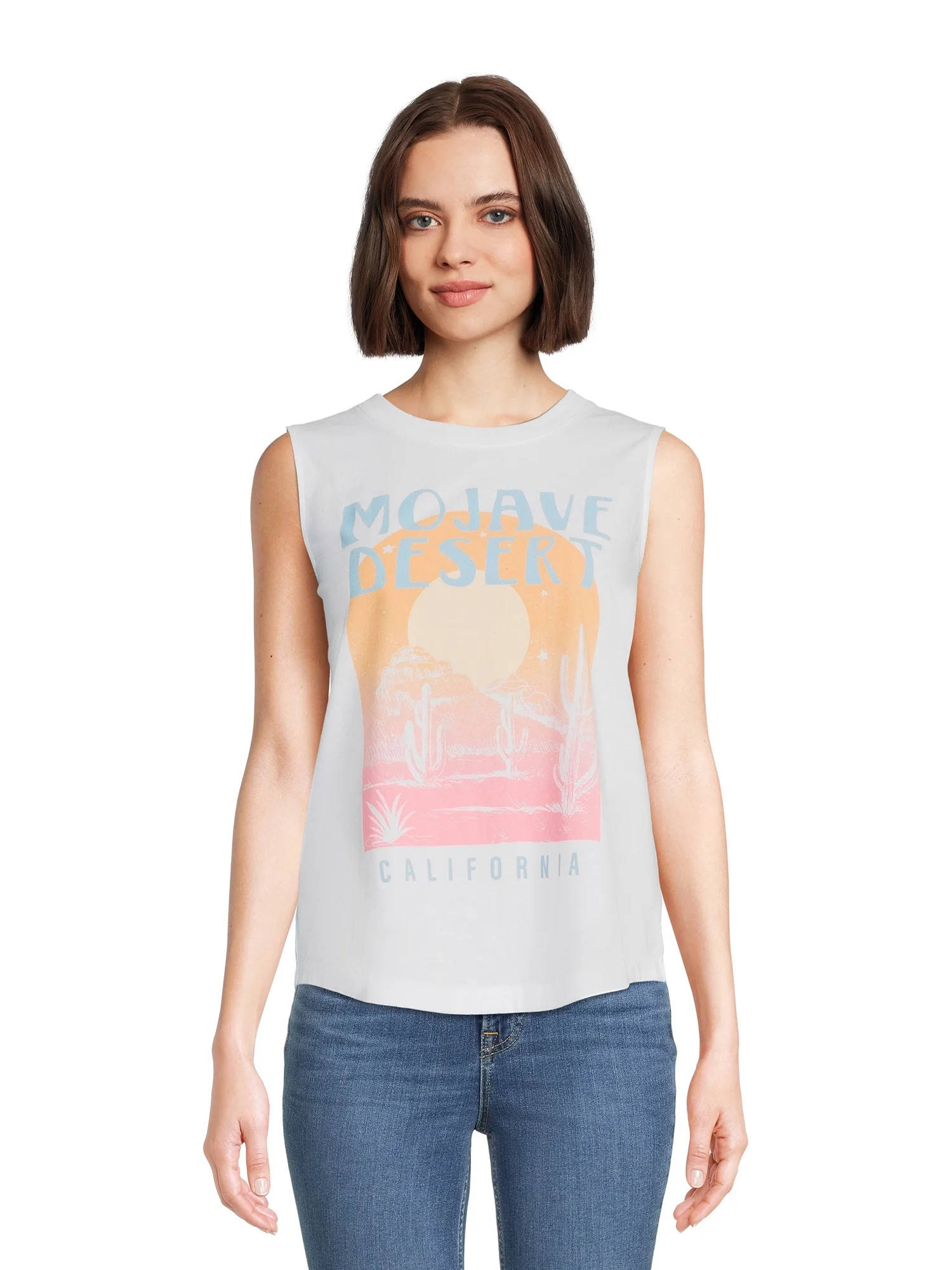 Time and Tru Women's Destination Graphic Print Tank Top | Walmart (US)
