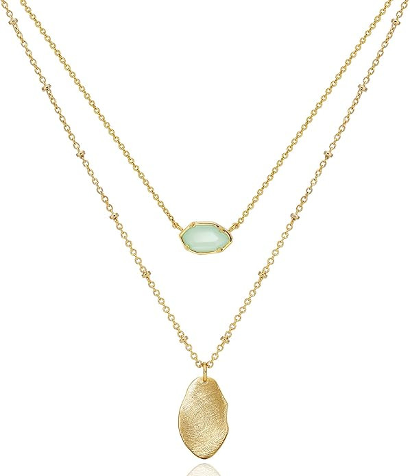 OZEL JEWELRY & GIFT Layered Gold Necklaces for Women - Crystal Colorful Delicate Cutting Pendant ... | Amazon (US)