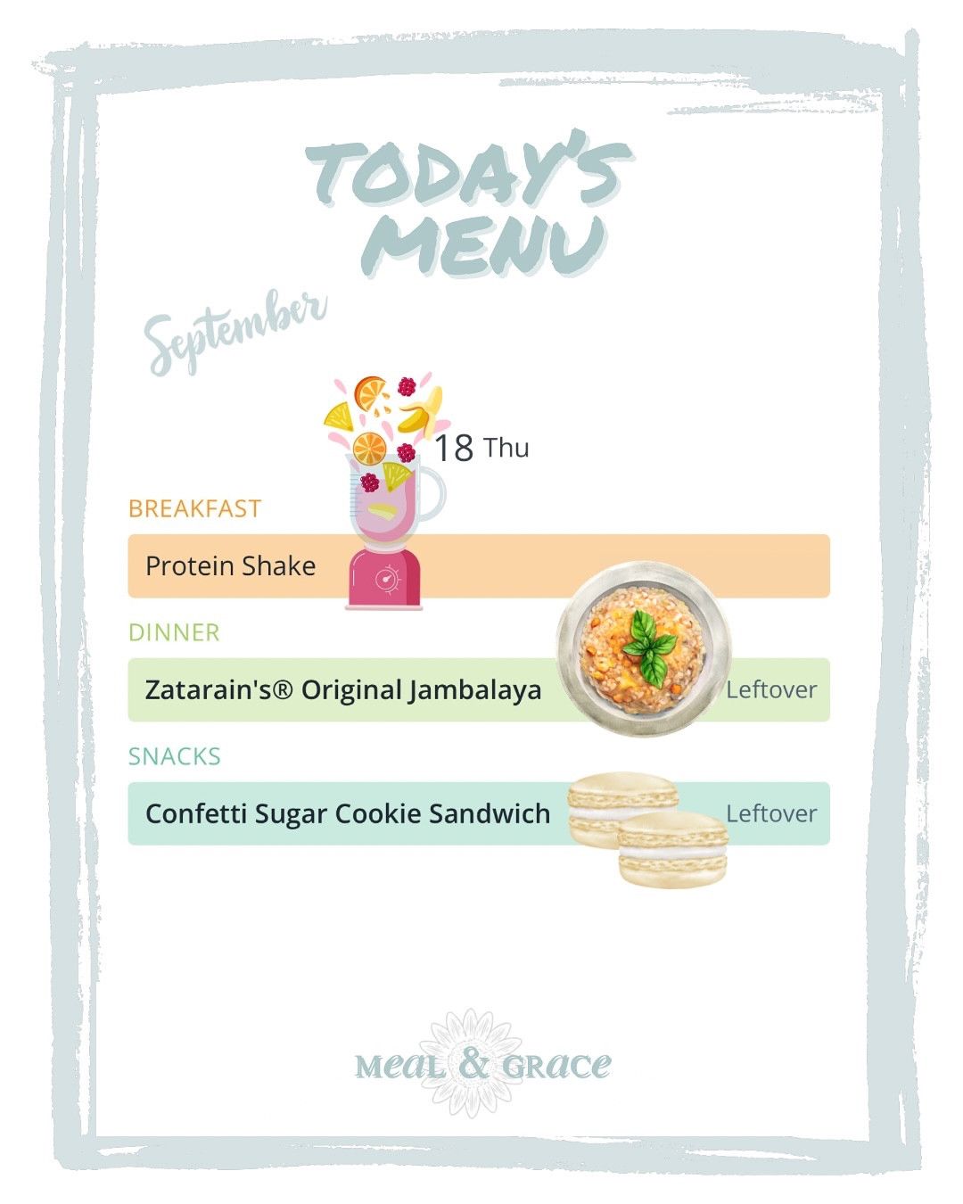 Today will begin with the whir of the blender, a protein shake whizzing itself into existence. I’ll toss in frozen fruit, milk, maybe even a spoonful of peanut butter, and let the blades do the heavy lifting. There’s a certain relief in knowing breakfast can be handled by a push of a button. My kitchen tip of the day? Always freeze bananas in halves before they go brown. They’ll make your shakes creamier and your mornings calmer.

By dinner, the kitchen won’t need much from me. Jambalaya will already be waiting in the fridge, leftovers ready to come back to life with just a little heat. I’ll splash in a bit of chicken stock when I rewarm it, because rice loves to drink up liquid the second it’s ignored. It’s less about cooking tonight and more about honoring the day before yesterday’s work, which feels like a kind of grace in itself.

And for dessert, the confetti sugar cookie sandwich will remind me that sometimes joy comes sprinkled in neon dots and stuck together with buttercream. 

I can’t help but wonder… maybe the secret to a good life is just like the secret to a good kitchen. Know when to stir, know when to wait, and know when to let yesterday’s efforts carry you through today.

What’s on your menu? 

Gracefully yours,
🫶🏻 Jeanie Jo

#plantoeat #mealandgrace #dinnerinspo #whatsonthemenu #brunchideas #homecooking #foodgram #foodblogger

#LTKHome