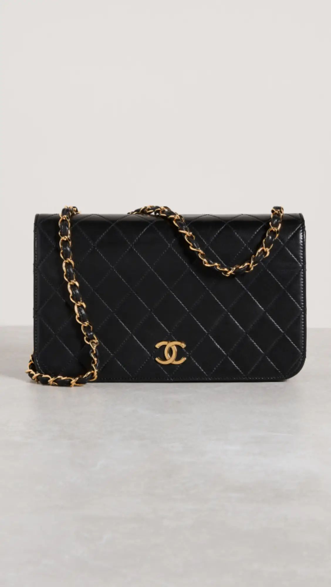 Chanel Black Lambskin Snap Full Flap 9" | Shopbop