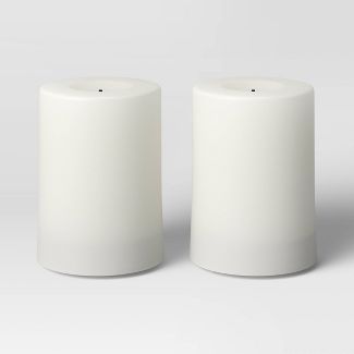 2pk Resin Outdoor Flickering Flameless LED Candles White - Room Essentials&#8482; | Target