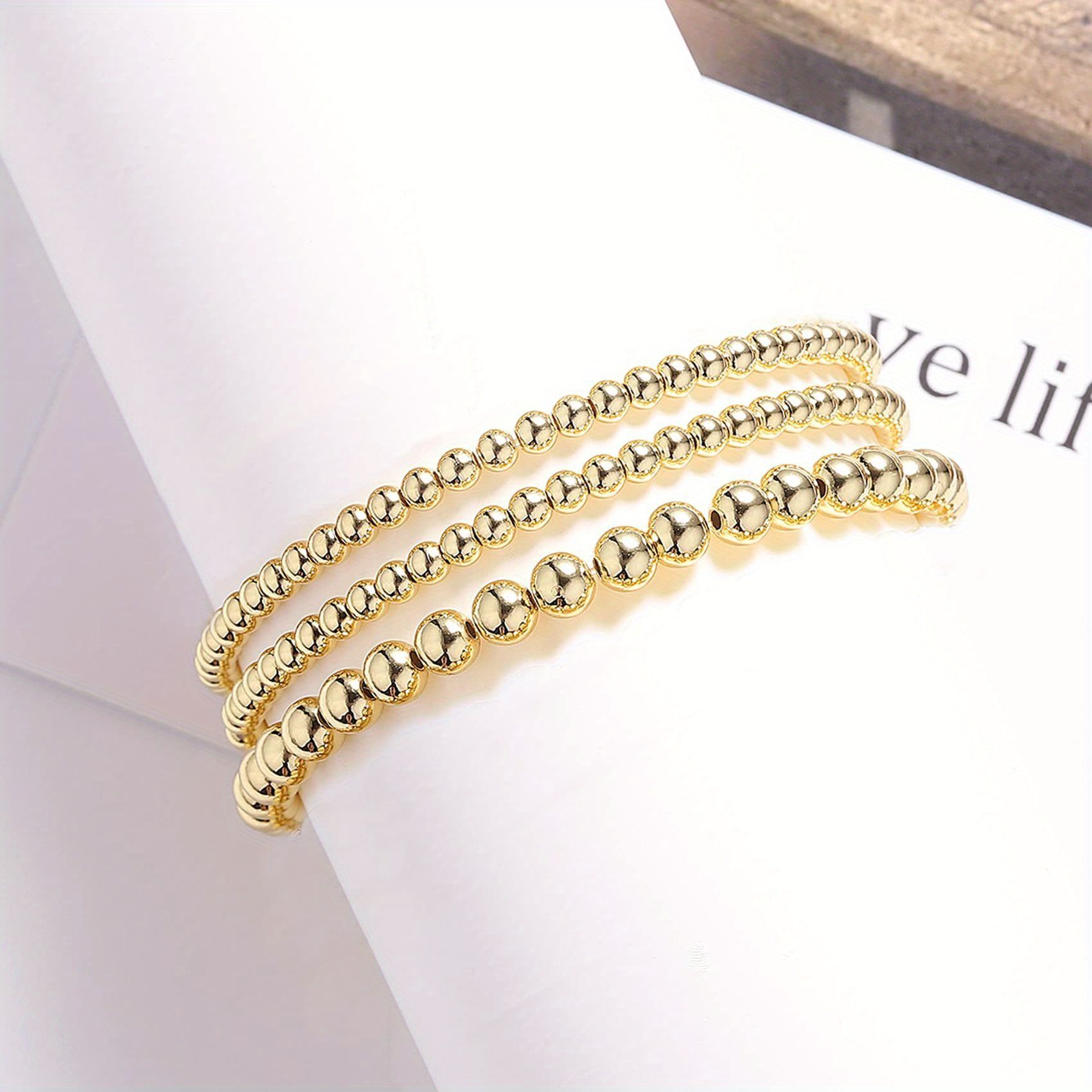 14k Gold Plated Round Beads Balls Bracelets Women Adjustable - Temu | Temu Affiliate Program