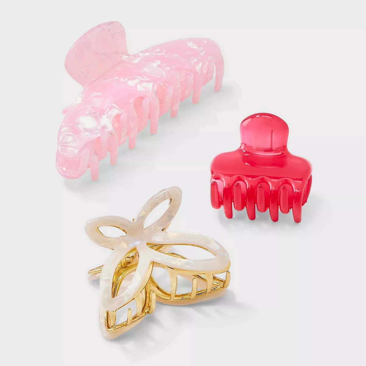 Flower Solid Claw Hair Clip Set 3pc - A New Day™ | Target