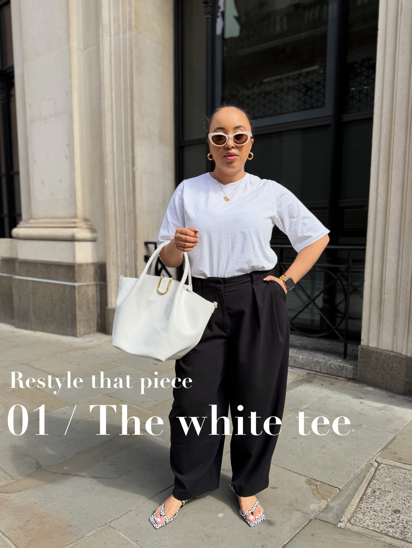 She’s back 🤍
RESTYLE THAT PIECE — the series that actually kicked off my account and something I’ve been wanting to bring back for ages! The concept is simple: one wardrobe staple, styled every way I actually wear it, with the tips that make it work. The emphasis is all about quality over quantity!

Kicking it off with the one I could not live without —
01 / The white tee
Here’s why the white tee earns a permanent spot in my wardrobe, and how I make it look considered every single time:
🤍 Fit is everything. Slightly oversized, never tight. A boxy shoulder makes even the most casual outfit look intentional.
🤍 Tuck it loosely — never fully in, never fully out. The front-tuck creates shape without effort.
🤍 Layer it as a base, not a main event. Under a blazer, cropped jacket, cardigan, or trench — it softens tailoring and elevates casual.
🤍 Trust the contrast. A plain white tee against a rich colour (camel, chocolate, red, navy) instantly looks more expensive.
🤍 Re-buy the ones that work. I replace mine every 6 months — a crisp white tee loses its magic once it goes grey.

Coming weekly.
Save this one so you can come back to it 🤍