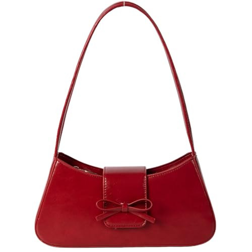 Red Shoulder Bag Coquette Burgundy Purse Y2k Handbags Red Purse Trendy Cherry Bow Purse Underarm Bag Burgundy Shoulder Bag Red Clutch Purses Hobo Purse Tote Bow Purse for Women | Amazon (US)