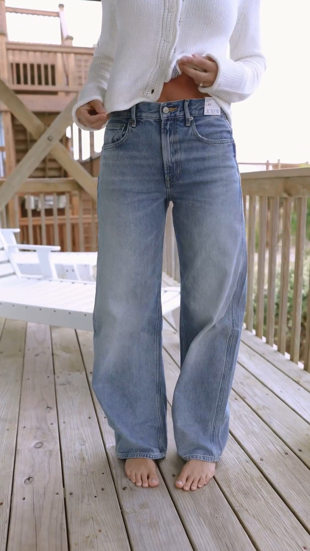 Wearing the 27” jeans and small sweater. The sweater can be worn reverse! @J.Crew

#LTKOver40 #LTKSeasonal #LTKootd