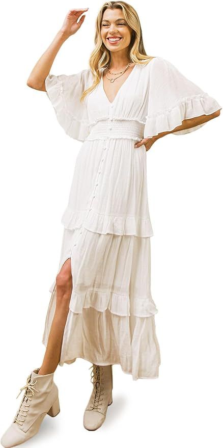 Women's Woven A-line Maxi Dress | Amazon (US)