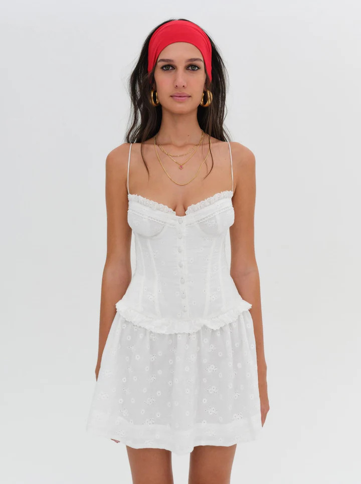 Marlowe Mini Dress — White | For Love & Lemons