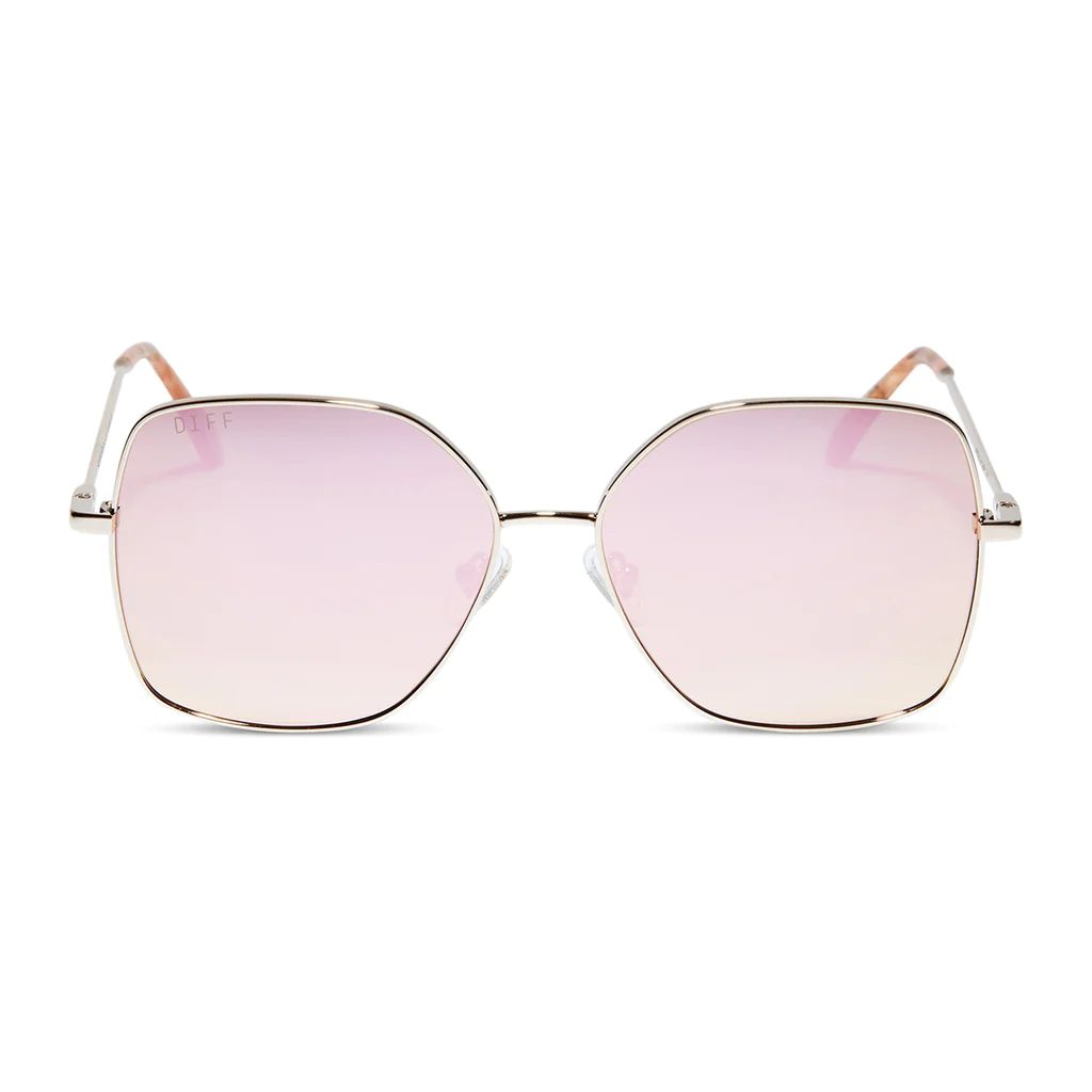 COLOR: gold   cherry blossom mirror sunglasses | DIFF Eyewear