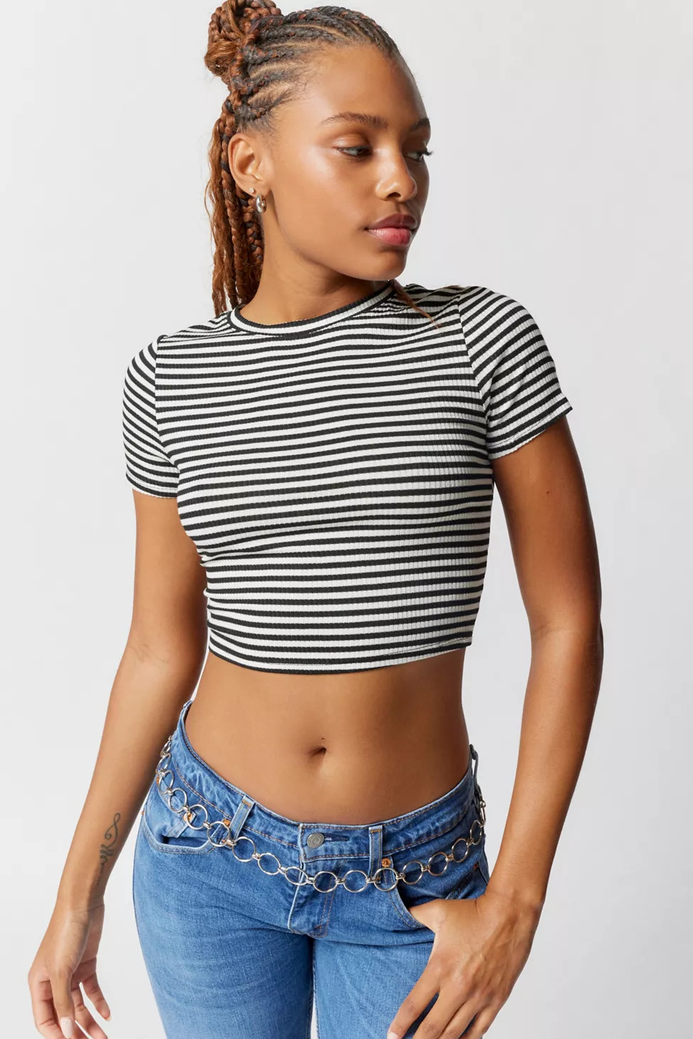 Urban Renewal Remnants Striped Baby Tee | Urban Outfitters (US and RoW)