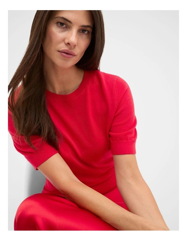 Seed HeritageAustralian Merino Crew Neck Tee in Poppy | Myer