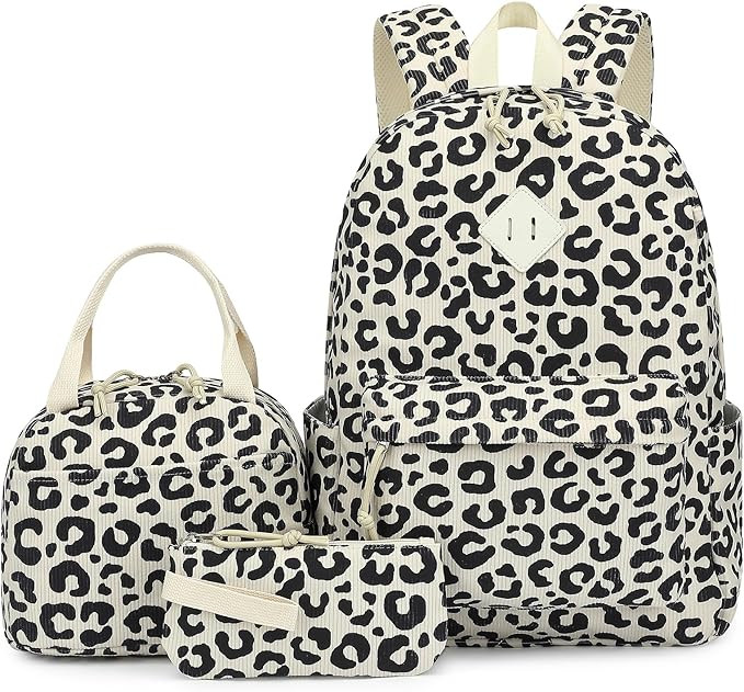 Corduroy School Backpacks for Girls, kids 3in1 Bookbag Set School Bags with Lunch Box and Pencil ... | Amazon (US)