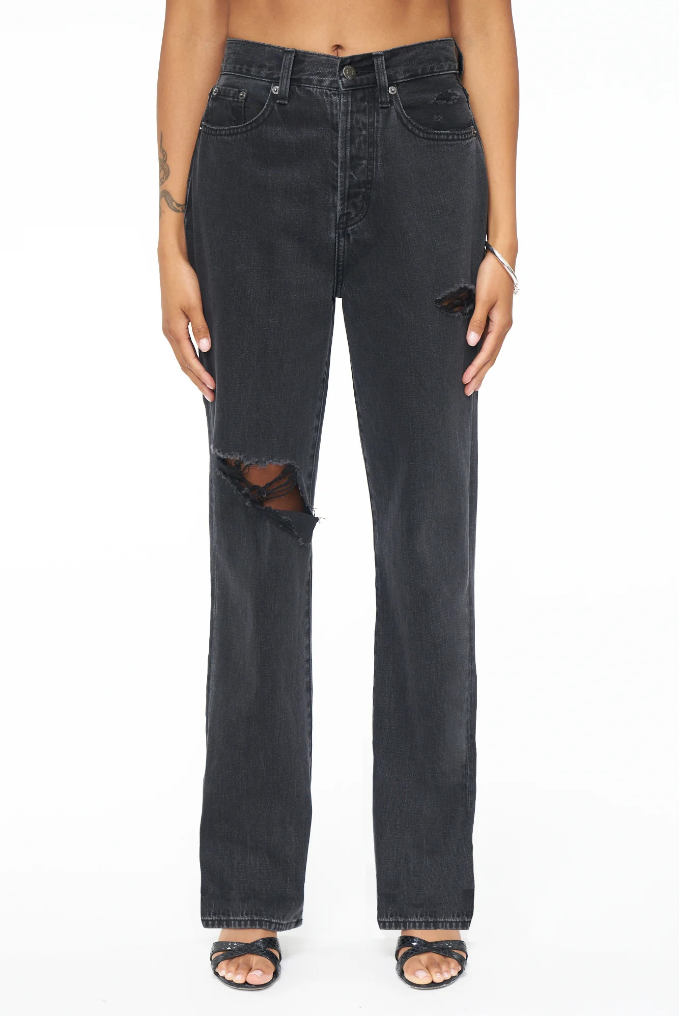 Cassie Super High Rise Straight - Night Shade Distressed | Pistola Denim