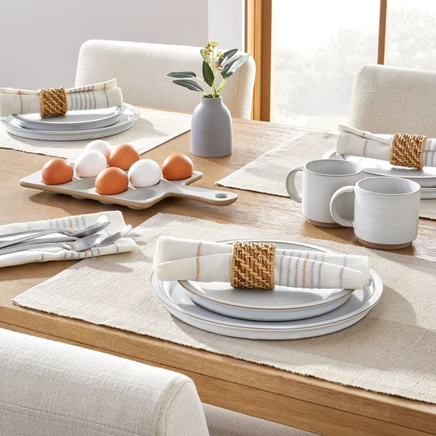 Speckled Stoneware Exposed Rim Egg Tray Matte Sour Cream - Hearth & Hand™ with Magnolia | Target