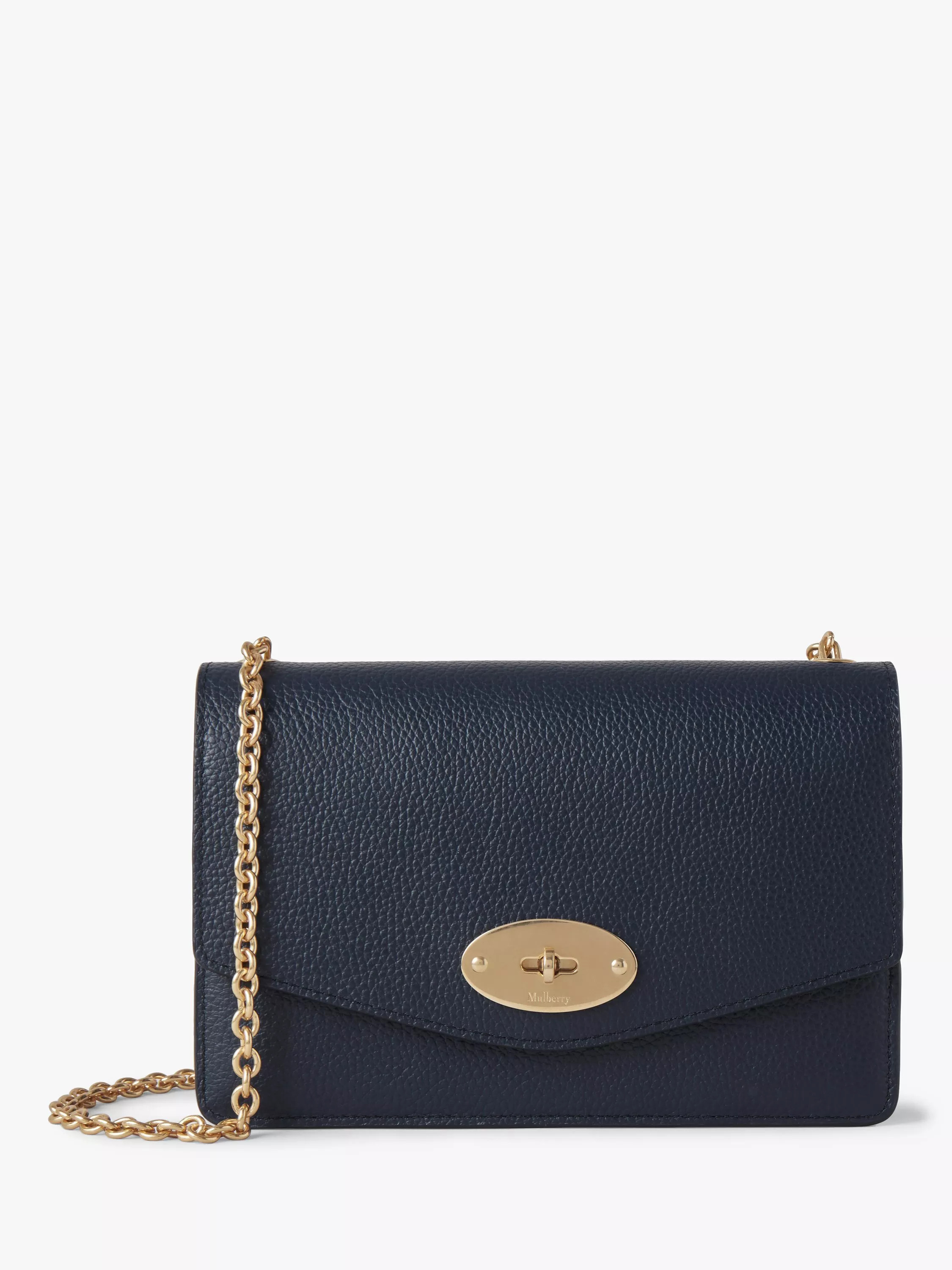 MulberrySmall Darley Small Classic Grain Leather Clutch Bag, Night Sky | John Lewis (UK)