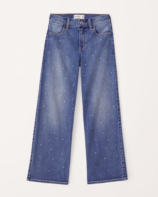 girls high rise wide leg jeans | girls bottoms | Abercrombie.com | Abercrombie & Fitch (US)