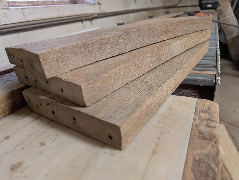 Reclaimed White Oak Shelves - Etsy | Etsy (US)