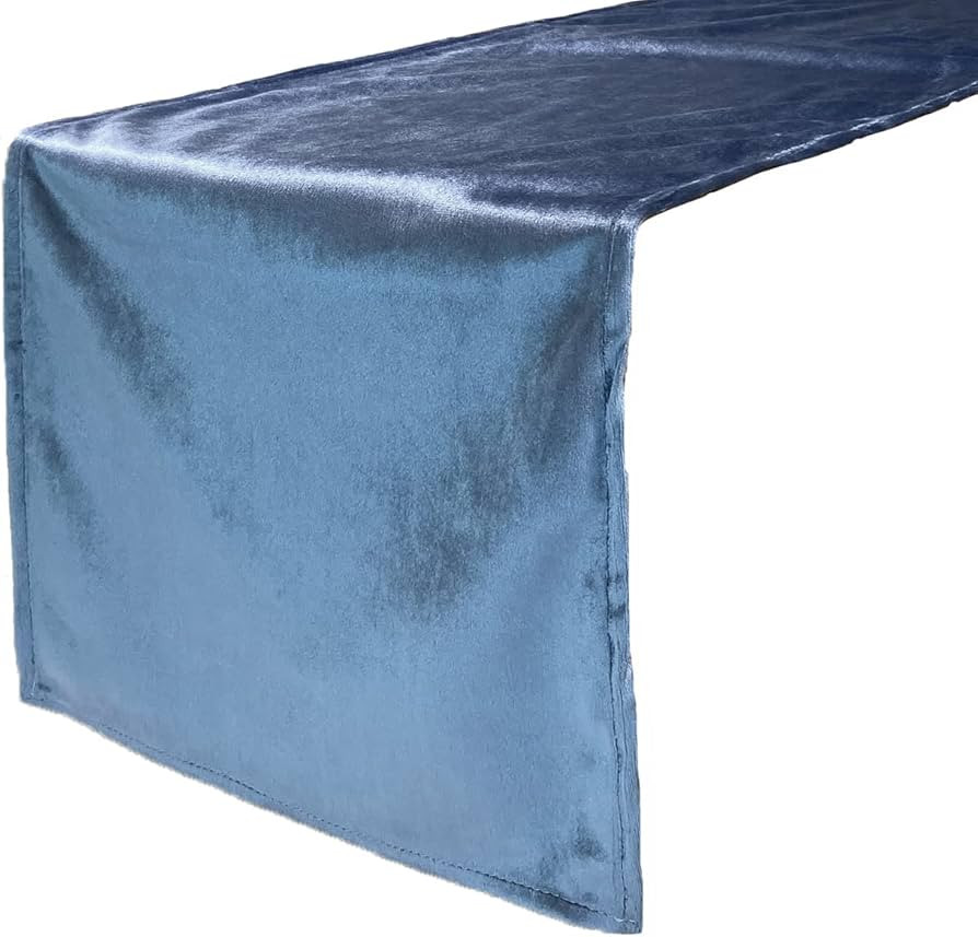 Your Chair Covers - 14 x 108 inch Velvet Table Runner - Dusty Blue, Velvet Table Runners for Wedd... | Amazon (US)