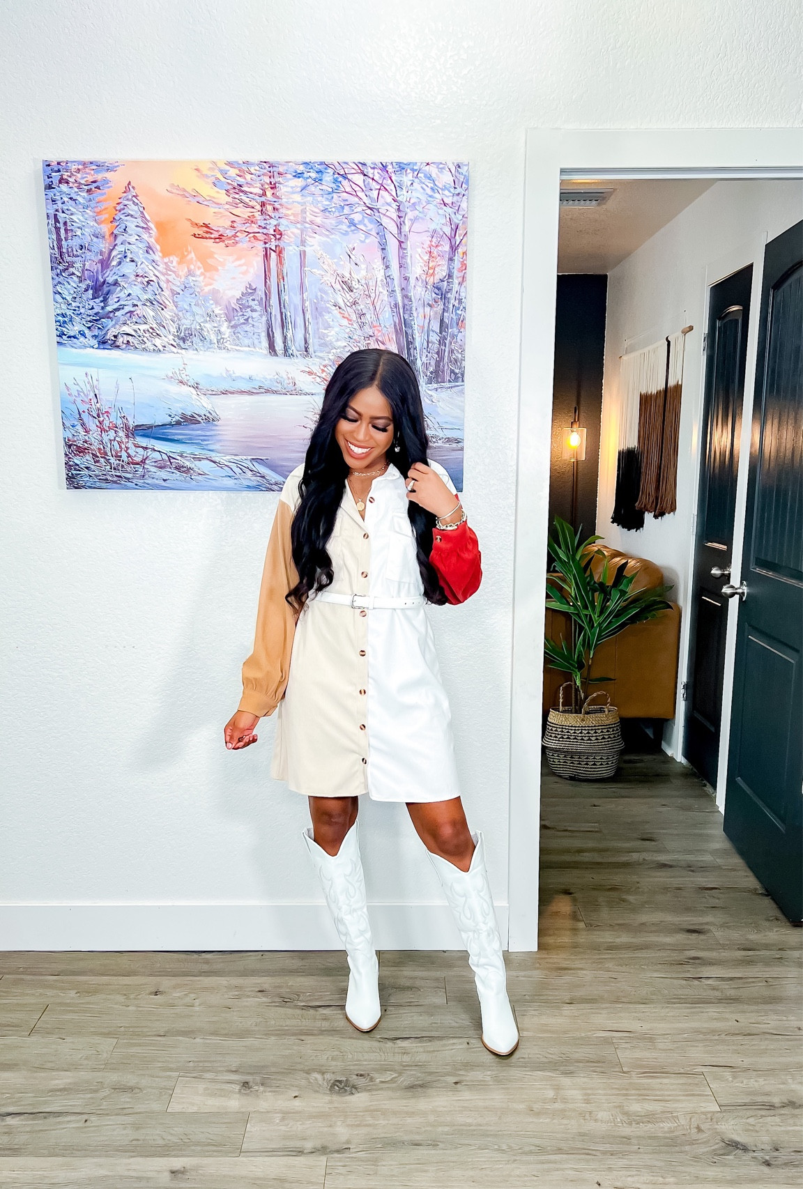 Shacket: I am 5’4” wearing a small in the shacket, it has a chest pocket & comfortable material. So cute with a white belt added. •Boots: I went with my regular size. 

#LTKstyletip #LTKshoecrush #LTKFind