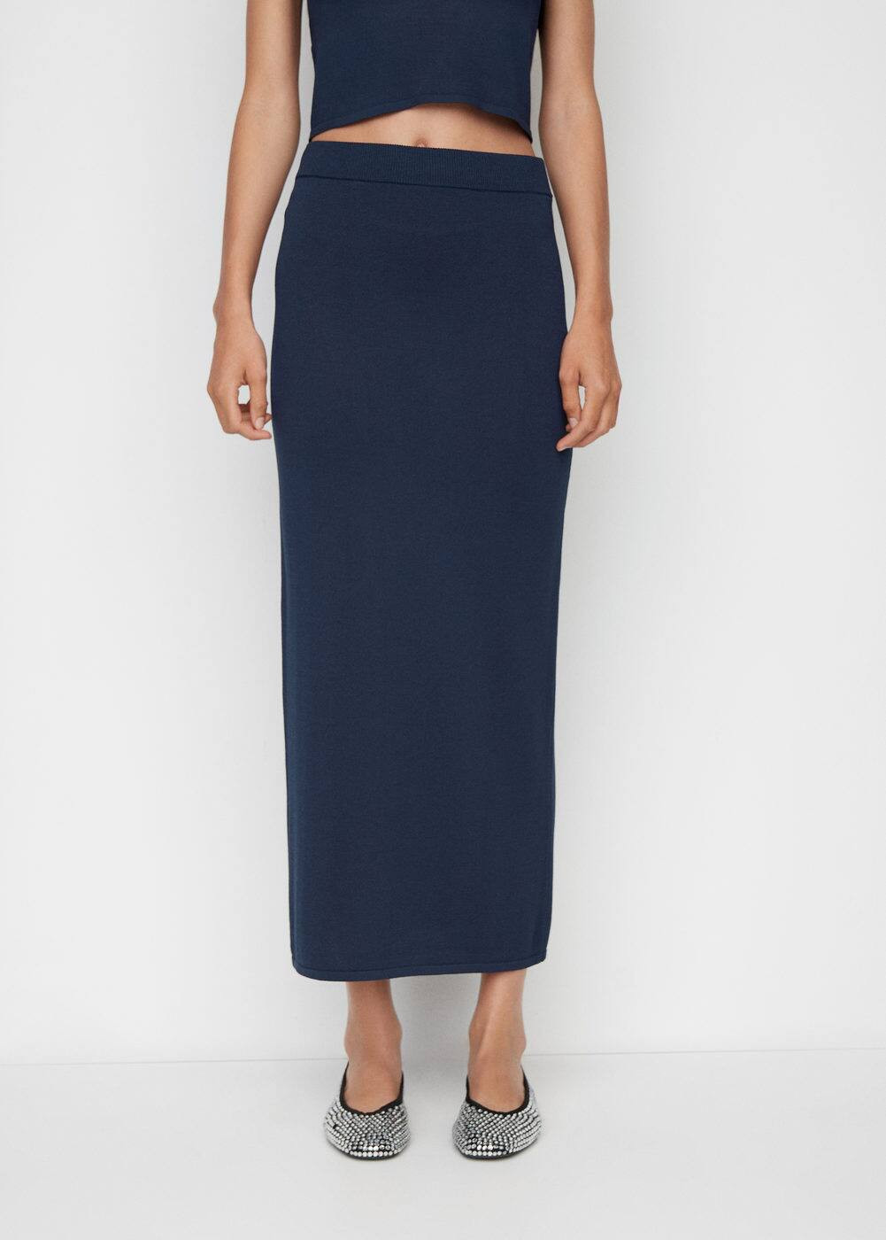 Long knitted skirt -  Women | Mango USA | MANGO (US)