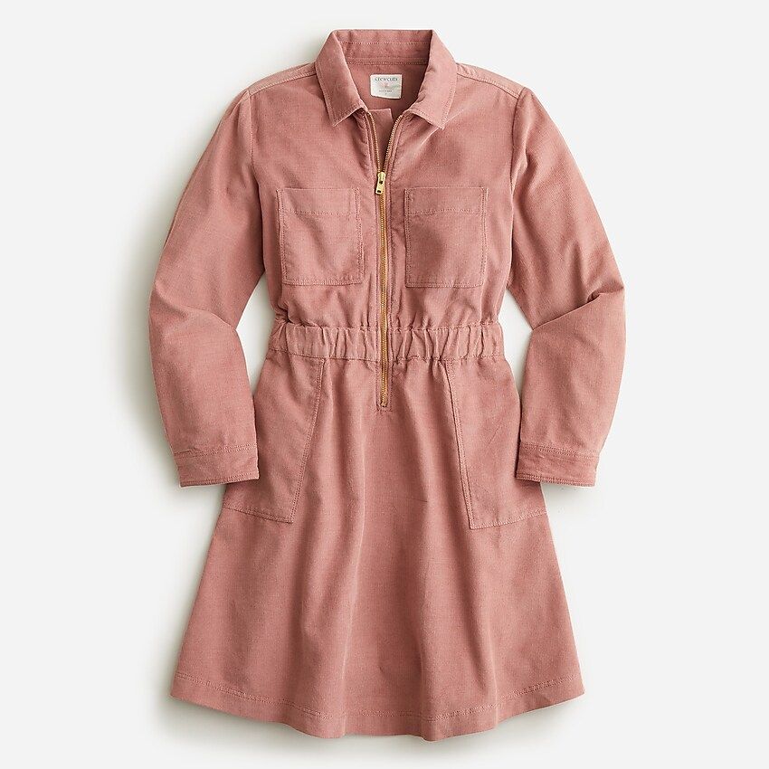 Girls' half-zip cargo dress in corduroy | J.Crew US