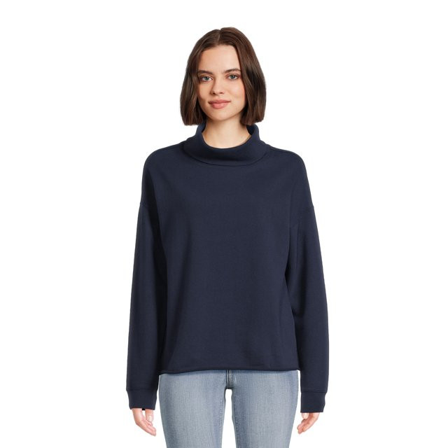 Time and Tru Women's Turtleneck Sweatshirt, Sizes XS-3XL | Walmart (US)