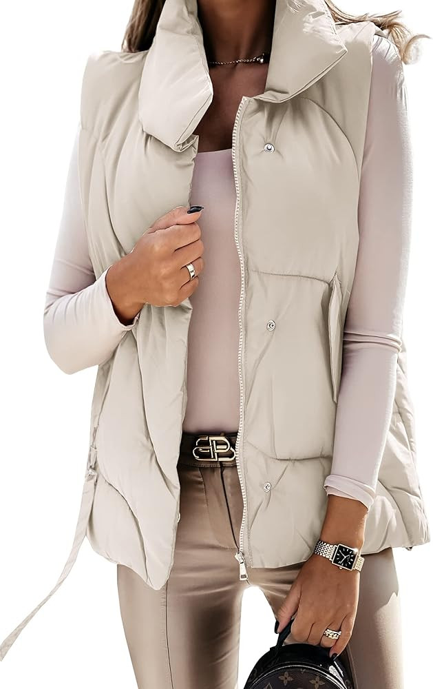 Imily Bela Womens Puffer Vest Puffy Winter Fashion Casual Quilted Vests Outerwear Bubble Oversize... | Amazon (US)