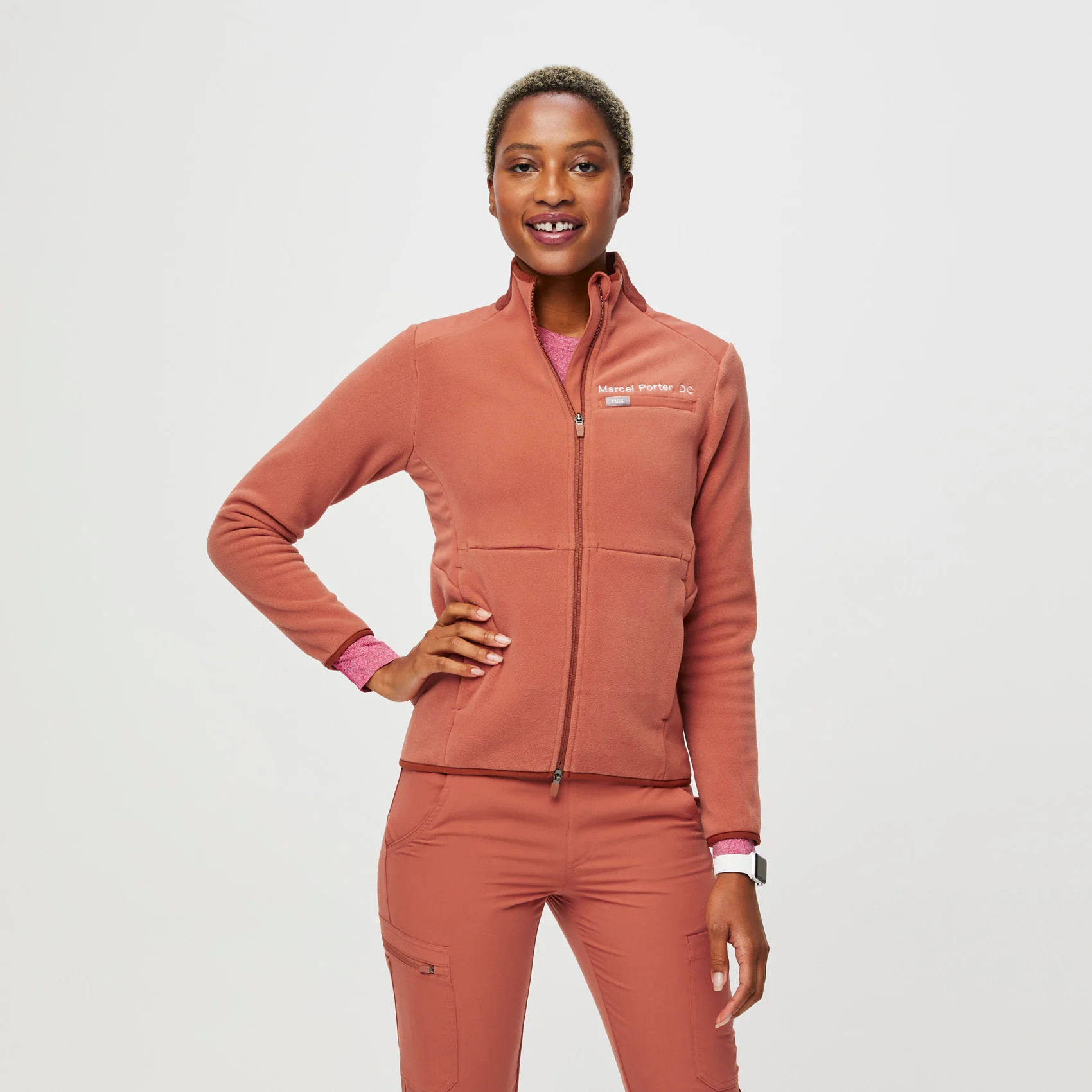 Women's On-Shift™ Fleece Jacket - Terracotta · FIGS | FIGS