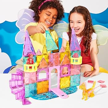 MAGNA-TILES Castle DLX 48-Piece Magnetic Construction Set, The Original Magnetic Building Brand | Amazon (US)