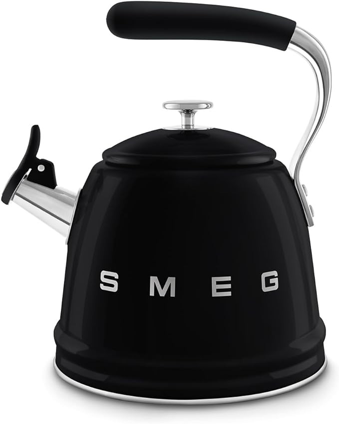 SMEG Stovetop Whistling Kettle – 50s Retro Style, 2.3 Liter (10 Cup / 2.4 Quart) Stainless Stee... | Amazon (US)