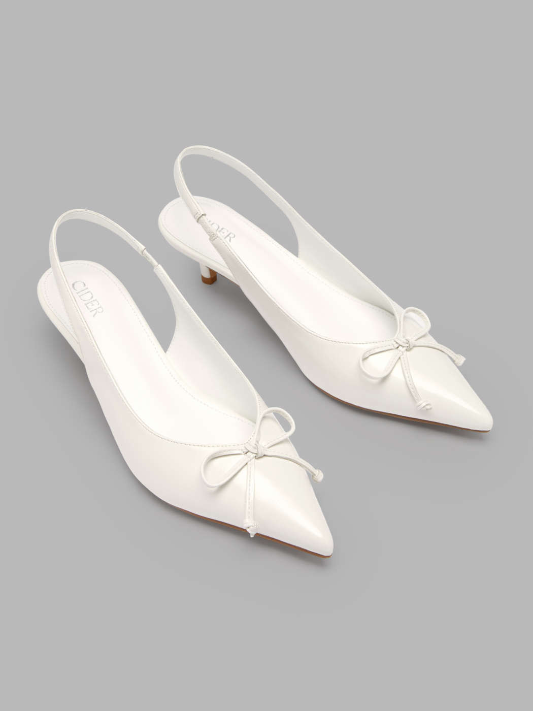 Schleifen-Spitzenschuh Slingback-Absätze | Cider