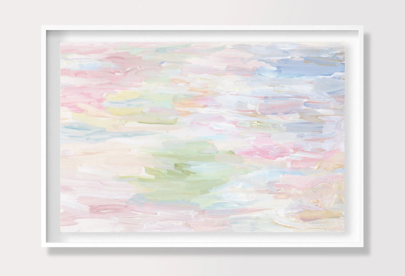 Horizontal Wall Art, Pastel Abstract Landscape Wall Art, Large Colorful Abstract Painting, Modern... | Etsy (US)