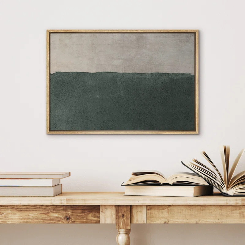 IDEA4WALL Minimal Landscape Pastel Green Modern Contemporary Art Chic Minimalist Room Decor Frame... | Wayfair North America