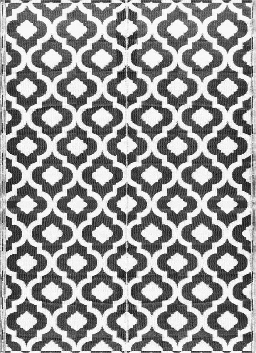 BalajeesUSA Outdoor Patio Rugs Clearance 6'x9' (183 cm x 274 cm) Black n White 521 | Amazon (US)