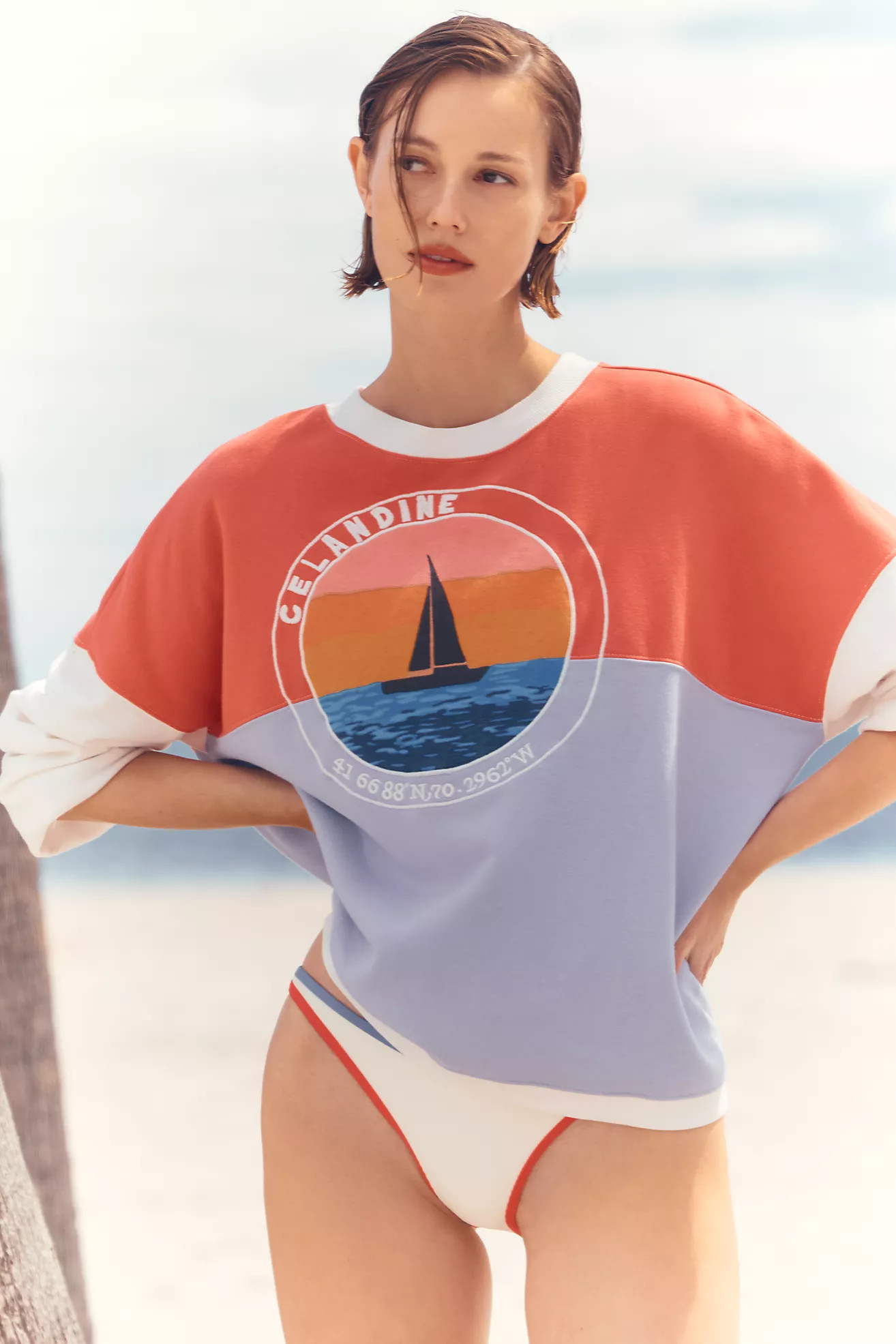 Cotton Blend Embroidered Sweatshirt | Anthropologie (US)