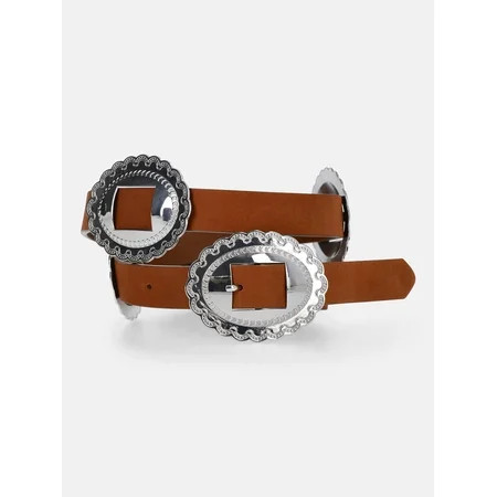Kacey Lee Women's Leather Belt with Decorative Conchos | Walmart (US)