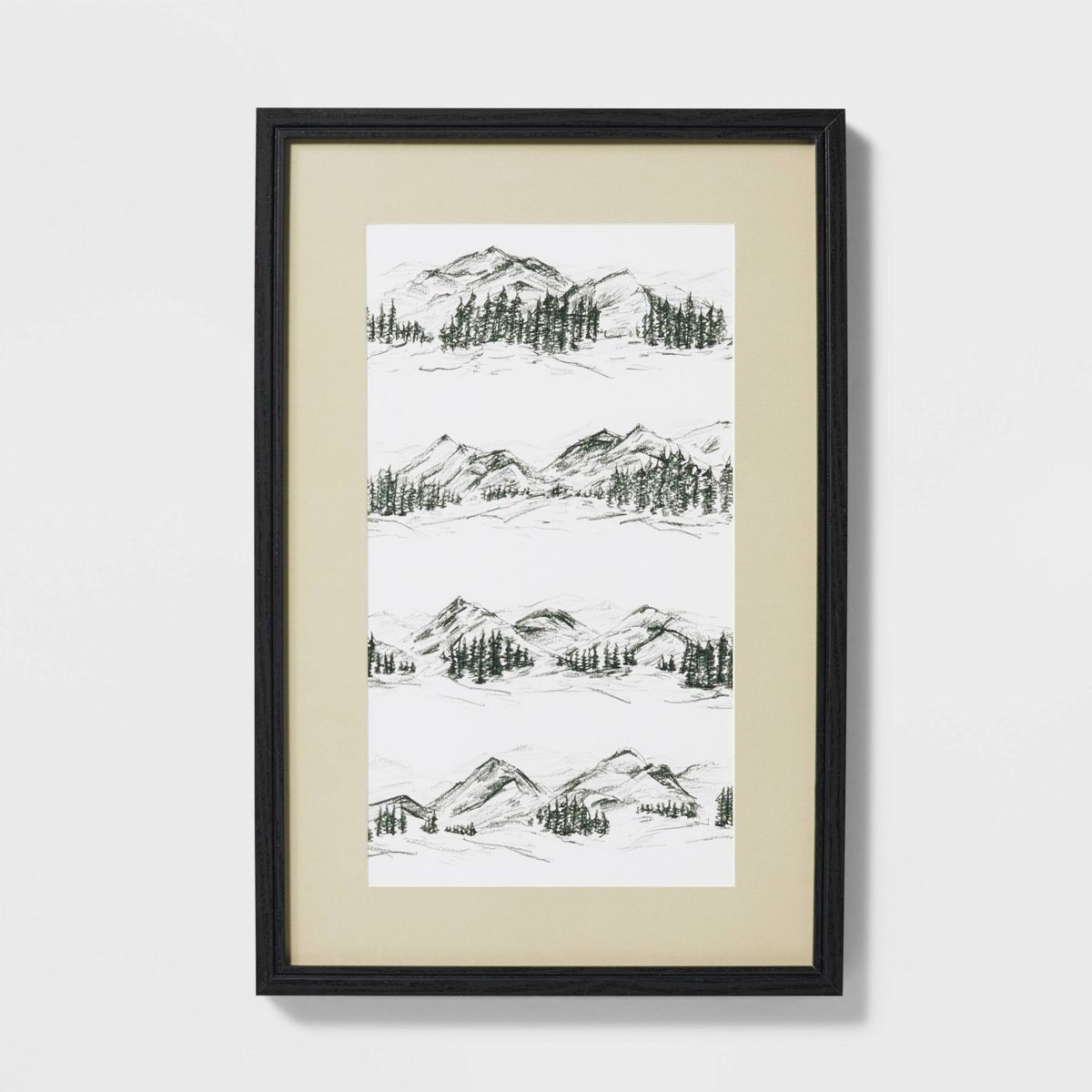 16" x 24" Stacked Mountain Sketch Framed Wall Art- Threshold™ designed with Studio McGee | Target
