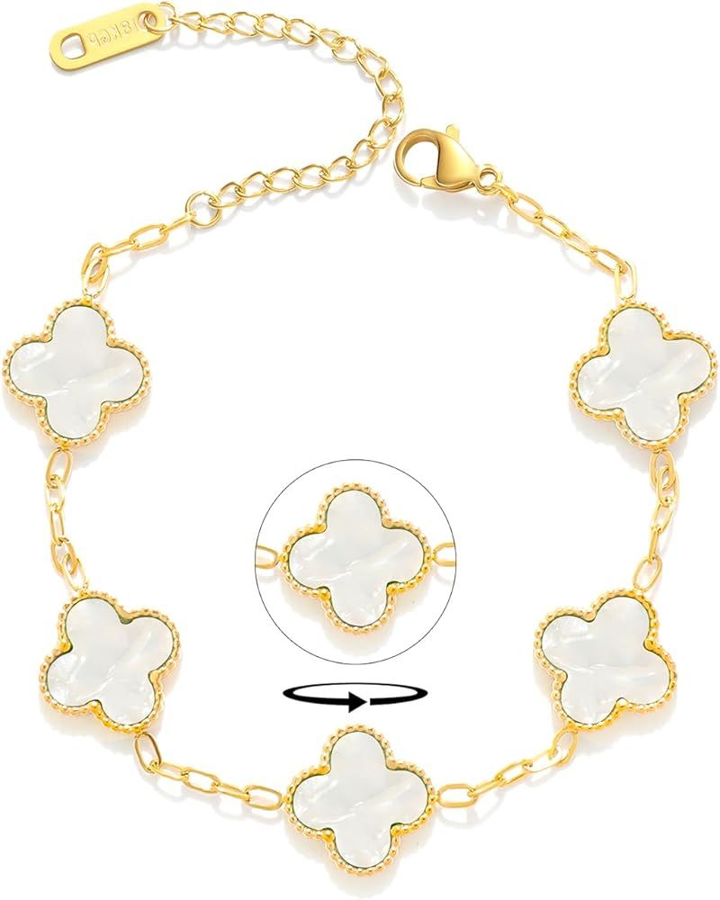 Tesguryo Fashion Chain Bracelets 18K Gold Plated Lucky Adjustable Link Bracelet for Women Girls G... | Amazon (US)