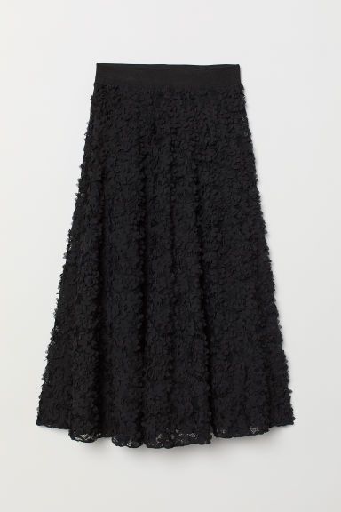 H & M - Skirt with Appliqués - Black | H&M (US + CA)