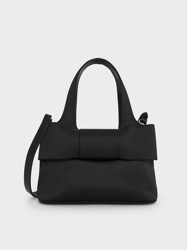 Noir Satin Bow Bucket Bag | CHARLES & KEITH | Charles & Keith US