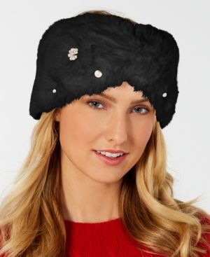 I.n.c. Embellished Faux-Fur Headband, Created for Macy's | Macys (US)